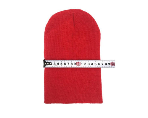 Шапка осіння в'язана яскрава одноколірна, Червона (One Size)