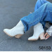 Жіночі черевики чоботи козаки матеріал замш колір бежевий розмір 36 (23,5 см) (58153)