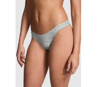 Трусики жіночі Victoria’s Secret Logo Cotton High-Leg Thong Panty Iceberg Green Floral Print М