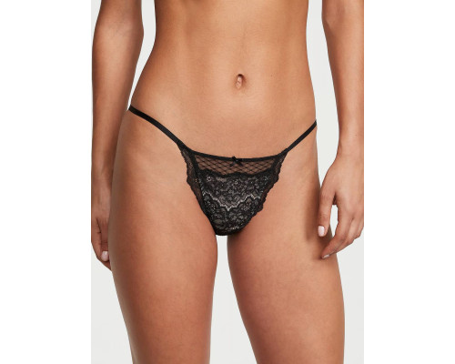 Жіночі трусики бікіні мереживні Victoria's Secret S Чорні