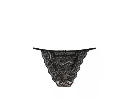 Жіночі трусики бікіні мереживні Victoria's Secret S Чорні