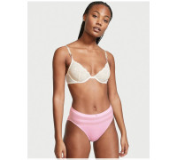 Трусики жіночі безшовні в прозору смужку Victoria's Secret S рожеві