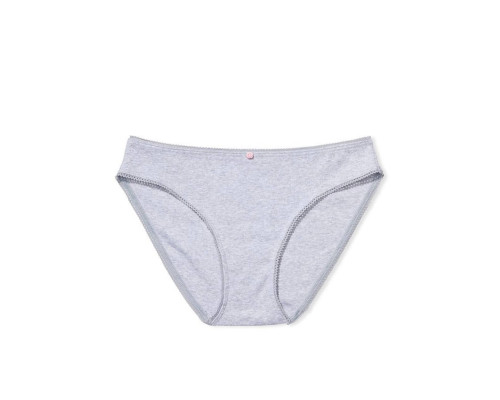 Бавовняні Трусики Бікіні Victoria's Secret 100% Cotton Bikini Panty S сірі