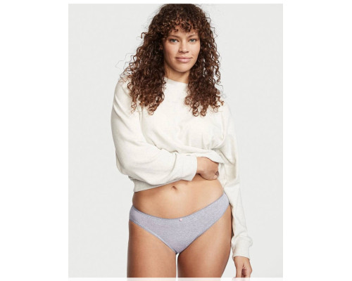 Бавовняні Трусики Бікіні Victoria's Secret 100% Cotton Bikini Panty S сірі