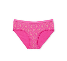 Трусики жіночі еластичні хіпстери Victoria's Secret XS з логотипом рожеві
