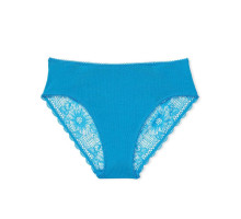 Бавовняні Трусики Сліпи Victoria's Secret S Блакитні з мереживом