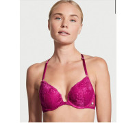 Бюстгальтер жіночий Victoria's Secret Push Up 32 В колір рожевий мереживна спинка