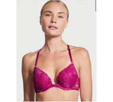 Бюстгальтер жіночий Victoria's Secret Push Up 32 В колір рожевий мереживна спинка