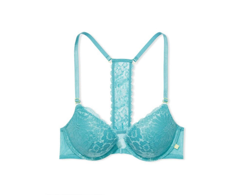 Бюстгальтер жіночий Victoria's Secret Push Up 34 А колір блакитний мереживна спинка