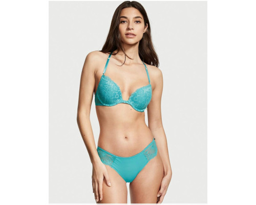 Бюстгальтер жіночий Victoria's Secret Push Up 34 А колір блакитний мереживна спинка