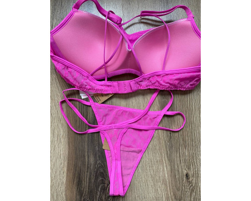 Жіночий комплект білизни PINK BRALETTES & BRA TOPS MESH PUSH-UP BRALETTE рожевий (М)