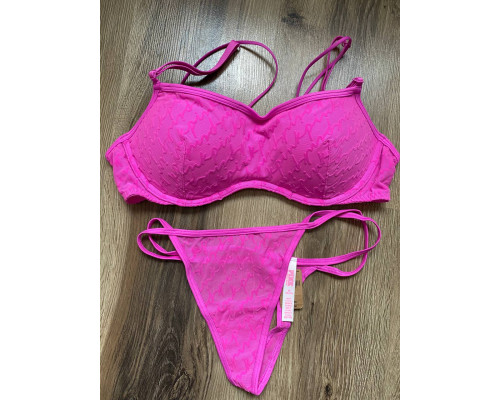 Жіночий комплект білизни PINK BRALETTES & BRA TOPS MESH PUSH-UP BRALETTE рожевий (М)