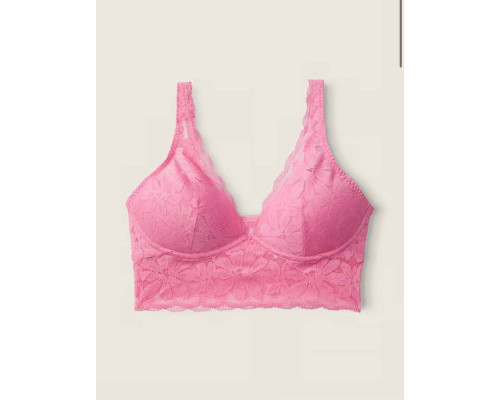 Бюстгальтер бралет без кісточок мереживний Victoria's Secret S Рожевий