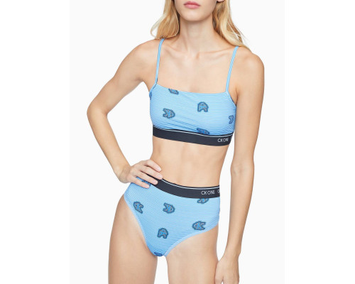 Комплект білизни (топ S + трусики стрінги S) Calvin Klein CK ONE блакитний