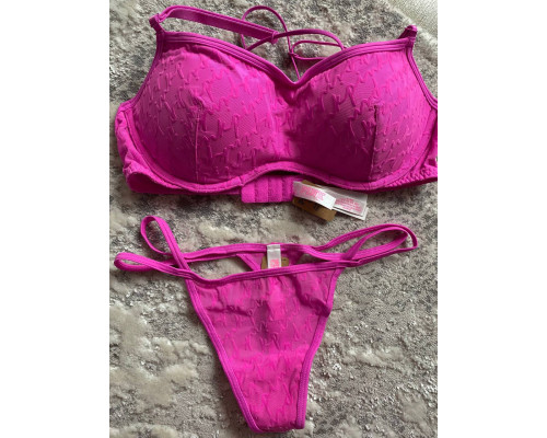 Жіночий комплект білизни PINK BRALETTES & BRA TOPS MESH PUSH-UP BRALETTE рожевий (М)