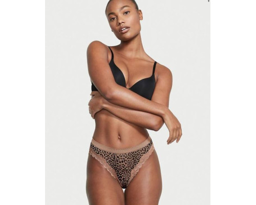 Трусики в рубчик Victoria's Secret Seamless Ribbed Hiphugger Panties М Леопардові