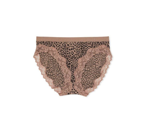 Трусики в рубчик Victoria's Secret Seamless Ribbed Hiphugger Panties М Леопардові