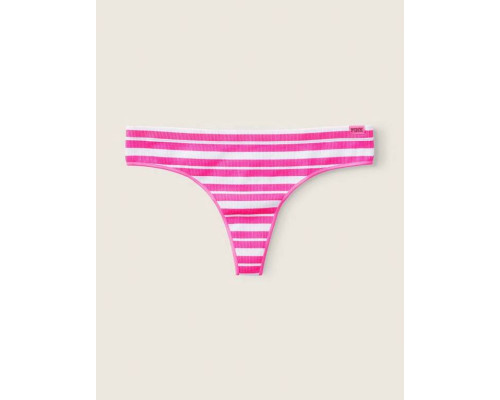Трусики-танга жіночі Victoria's Secret PINK S Рожеві в смужку