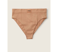 Безшовні Трусики Бікіні Victoria's Secret PINK Seamless High Waist Rib Bikini Panty Бежеві XS
