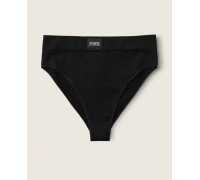 Безшовні Трусики Бікіні Victoria's Secret PINK Seamless High Waist Rib Bikini Panty Чорні S