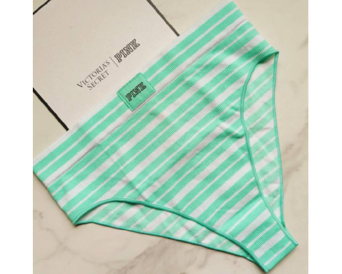 Трусики Бікіні Victoria's Secret PINK High Waist Rib Bikini Panty М смужка