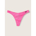 Трусики Victoria's Secret Pink Cotton Thong Underwear М рожеві зі стразами