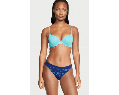 Трусики жіночі безшовні зі сніжинками Victoria's Secret М сині