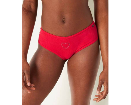 Бавовняні жіночі трусики Victoria's Secret PINK - Red Pepper Rib М Червоні