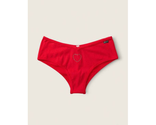 Бавовняні жіночі трусики Victoria's Secret PINK - Red Pepper Rib М Червоні