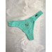 Трусики Victoria's Secret Pink Cotton Thong Underwear М зелені зі стразами