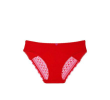 Трусики хлопкові Victoria's Secret бікіні з мереживом червоні S