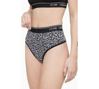Трусики стрінги Calvin klein ck one з високою посадкою чорно-білі  S