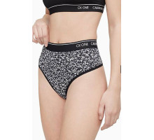 Трусики стрінги Calvin klein ck one з високою посадкою чорно-білі  S