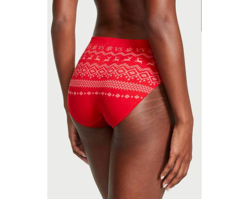 Трусики жіночі новорічні Victorias Secret Seamless Christmas Reindeer Panty Червоні L