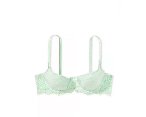 Комплект білизни (бюстгальтер + трусики) жіночий Victoria's Secret 32B/М Салатовий з мереживом