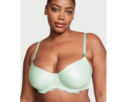 Комплект білизни (бюстгальтер + трусики) жіночий Victoria's Secret 32B/М Салатовий з мереживом
