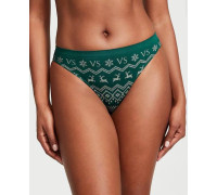 Трусики жіночі новорічні Victorias Secret Seamless Christmas Reindeer Bikini Panty Green Зелені М