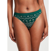 Трусики жіночі новорічні Victorias Secret Seamless Christmas Reindeer Bikini Panty Green Зелені М