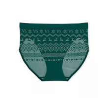Трусики жіночі новорічні Victorias Secret Seamless Christmas Reindeer Panty Green Зелені L
