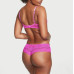 Жіночі трусики Victoria's Secret Lace Hipster Thong Panty Pink Berry S Рожеві