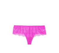 Жіночі трусики Victoria's Secret Lace Hipster Thong Panty Pink Berry S Рожеві