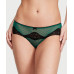 Трусики стрінги жіночі Victoria's Secret S Зелені з чорним ажурні
