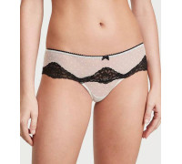 Трусики стрінги жіночі Floral Lace Dream Angels Victoria's Secret S білі з чорним 