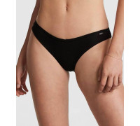 Бавовняні Трусики Бікіні В рубчик Victoria's Secret Pink XL Чорні