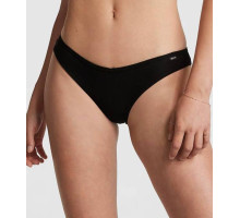 Бавовняні Трусики Бікіні В рубчик Victoria's Secret Pink XL Чорні