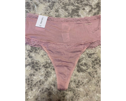Трусики стрінги з високою посадкою Calvin Klein з модала рожеві S