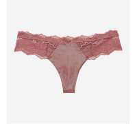 Трусики жіночі Victoria's Secret Lace-Trim Smooth Shimmer Thong Panty Color Rose Shimmer S