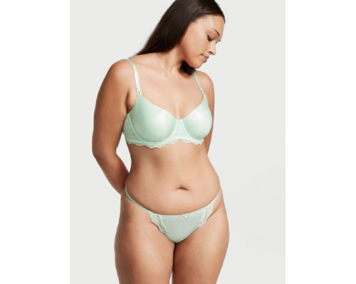 Комплект білизни (бюстгальтер + трусики) жіночий Victoria's Secret 32B/М Салатовий з мереживом