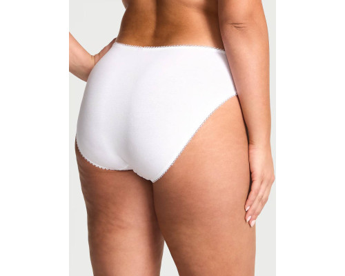 Жіночі трусики Victoria's Secret Stretch Cotton Eyelet High-Leg Brief XL білі