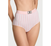 Трусики сліпи жіночі бавовняні Victoria's Secret Logo Cotton Shine Patch Modern Brief S Рожеві